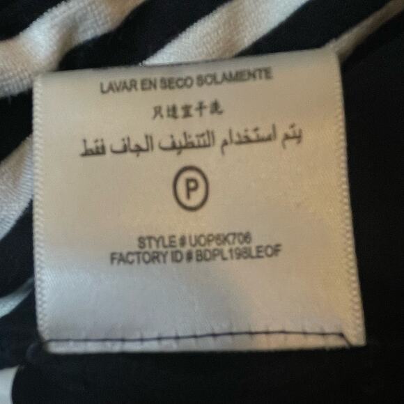 BCBG MAX AZARIA STRIPED BODYCON STRIPED SWEATER DRESS ASYMMETRICAL LARGE - Picture 8 of 9